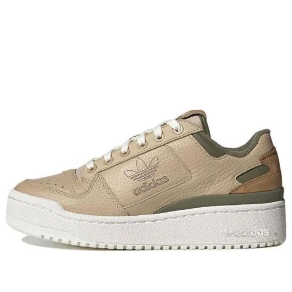 Adidas Fourm Bold Olive and Tan Leather sneaker